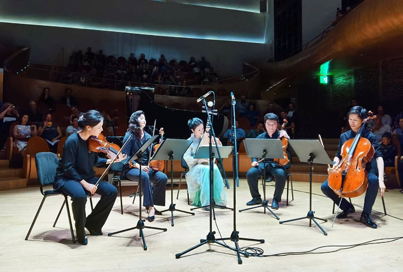 “古老文明的現(xiàn)代回聲——中國當代作曲家室內(nèi)樂作品音樂會”在意大利舉行。中國駐意大利使館供圖