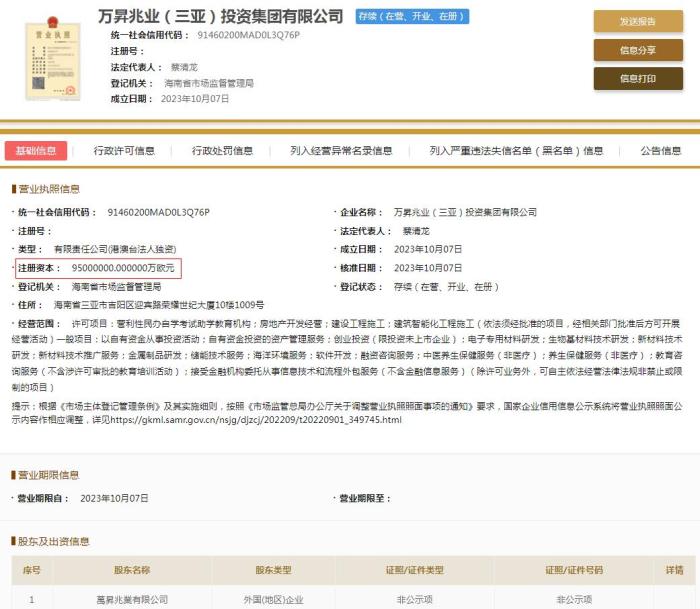 國家企業(yè)信用信息公示系統(tǒng)截圖。
