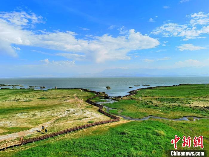 圖為航拍都蘭湖國(guó)家濕地公園?！∑钤鲚?攝